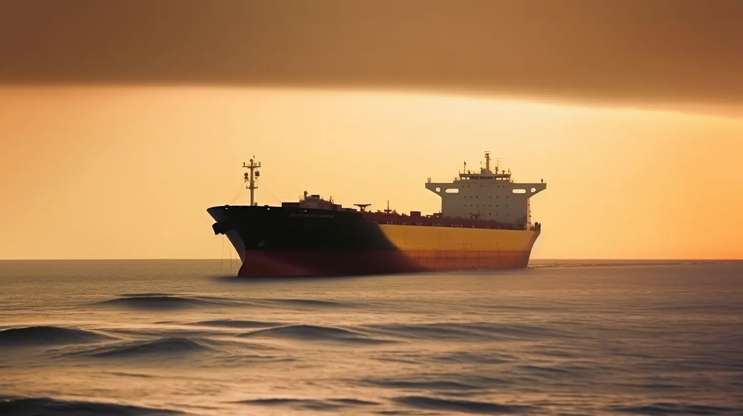 Large oil tanker at sea